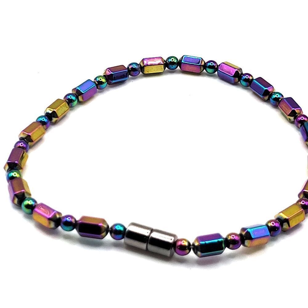 Oil Spill Rainbow Magnetic Bracelet Anklet 10in